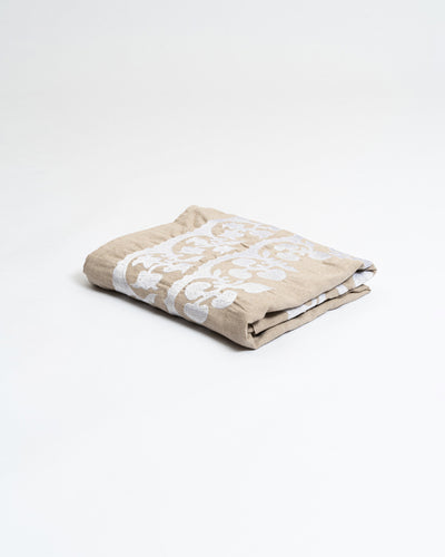 Embroidered Throw - Natural