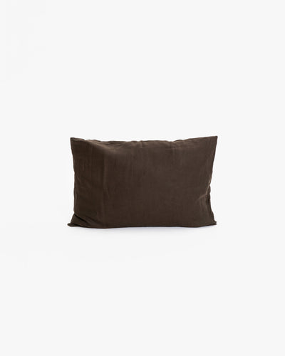 Italian Linen Pillow Case - Dark Chocolate