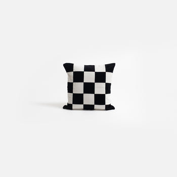 Checkerboard Cushion Cover - Black & Cream