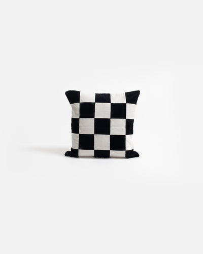 Checkerboard Cushion Cover - Black & Cream