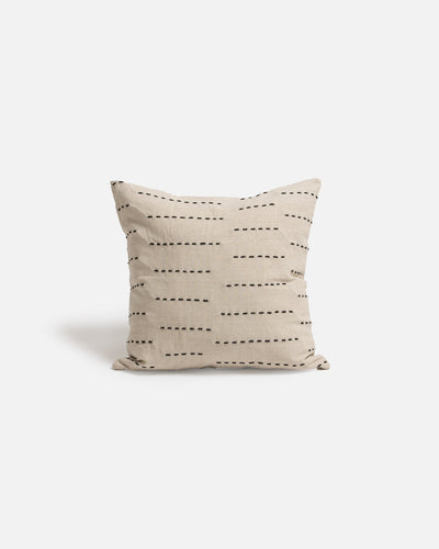 Stitch Cushion Cover - Natural with Black