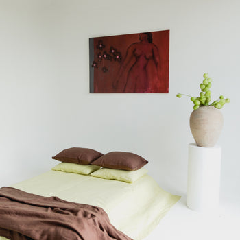 Italian Linen Pillowcase - Chocolate