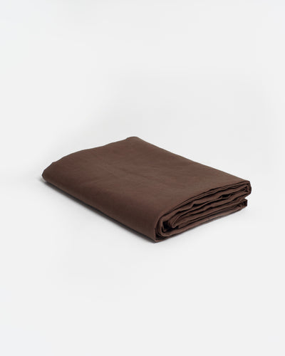 Italian Linen Coverlet - Chocolate
