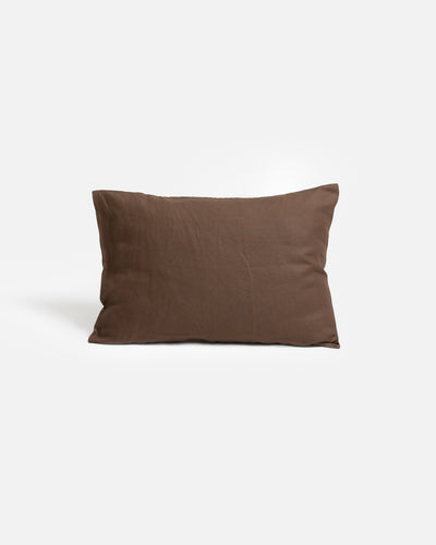 Italian Linen Pillowcase - Chocolate